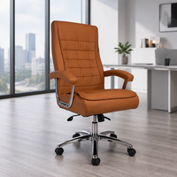 Chaise de bureau moderne pour dirigeant, chaise visiteur pivotante confortable en acier inoxydable, chaise d'ordinateur réglable pour chambre à coucher