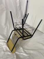 Chaise d'entraînement en contreplaqué avec tablette d'écriture et panier à livres, chaise ergonomique pour étudiant, siège de classe avec support pour tablette
