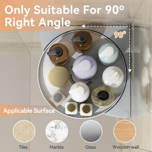 Caddy de douche d'angle en plastique rotatif sans perçage organisateur de salle de bain étagère de salle de bain rotative <span class=keywords><strong>moderne</strong></span> - Product Image 4
