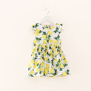 Nuevos Productos Populares para 2017, Vestidos con Estampado de Limones con Nombres Lindos Coreanos para Niñas - Product Image 3