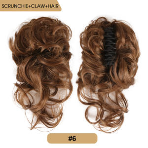 Julianna Gros Cheveux Queue De Cheval Extension Griffe Clip Synthétique <span class=keywords><strong>Élastique</strong></span> Bouclés Désordonné <span class=keywords><strong>Chignon</strong></span> <span class=keywords><strong>Chignon</strong></span> Cheveux Pièces Postiches pour Femmes - Product Image 4
