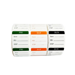 Rollos de etiquetas adhesivas semanales de buffet de hotel personalizados de lunes a domingo, fácil extracción con acabado superficial brillante - Product Image 1