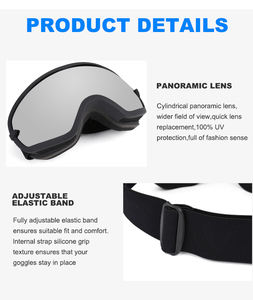 משקפי סקי סיטונאיים נגד אדים עם עדשות מראה כדוריות, משקפי סנובורד, משקפי ספורט שלג, משקפי סקי לנשים - Product Image 5