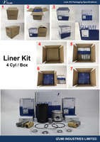 Kit de chemises de cylindre pour moteur diesel 4HF1, 4 cylindres, alésage 112,0 mm, avec piston et segments de piston - OEM 8-97095-585-1 8-97144-174-0B