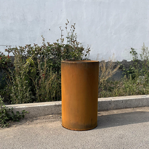 Grands pots de fleurs ronds extérieurs en acier corten Jardinières en métal bon marché pour la maison, le jardin et le parc Résistant aux intempéries à vendre - Product Image 6