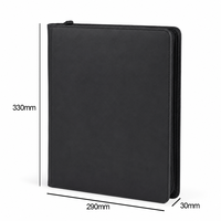 OEM ODM Classeur pour cartes de collection à 3 anneaux et 9 pochettes, en PU avec fermeture éclair, couleur et logo personnalisables, emballage disponible
