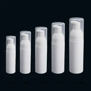 Dağıtıcı köpüren sabun şişesi, 100ml 60ml 50ml köpük köpük pompa şişeleri, beyaz plastik el sabun dağıtıcısı boş beyaz köpük şişesi
