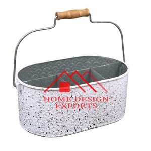Cubo de carrito de utensilios de Metal galvanizado para fiestas, cubiertos de granja, decoración de granja rústica Vintage, Ideal para estilo de boda 2 - Product Image 1