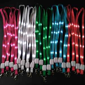 Lanyard LED Blanco con Luz Intermitente Controlada a Distancia, con Impresión Personalizada OEM, para Conferencias y Fiestas, con Batería de Botón, Gran Venta - Product Image 2