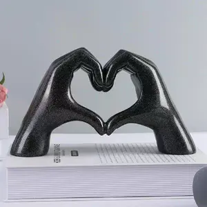 Love Finger Aesthetic Statue Bohemian Wedding Accent Decoration Home Shelf Valentine's Day Supplies