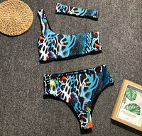 Traje de Baño de Dos Piezas con Volantes a Rayas para Adolescentes, Bikini Sexy para Chicas