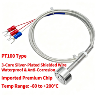 Termokopel Tipe K PT100 PT1000 RTD Sensor Suhu Permukaan Adsorpsi Baja Tahan Karat Probe Tahan Magnet Kuat