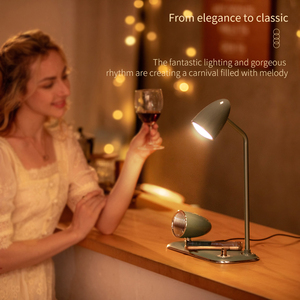 Tendance innovante 3-en-1 minimaliste rétro haut-parleur Portable lampe <span class=keywords><strong>de</strong></span> Table chaude avec aimant 15W chargeur Mobile pour Subwoofer <span class=keywords><strong>musique</strong></span> - Product Image 6