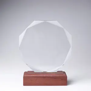 MH-NJ00635 neueste Firmen geschenk Custom Crystal Trophy Wooden Awards