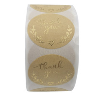 Impression d'étiquettes rondes auto-adhésives en feuille d'or avec logo personnalisé Autocollants mignons décoratifs en feuille d'étiquettes en papier kraft pour entreprises