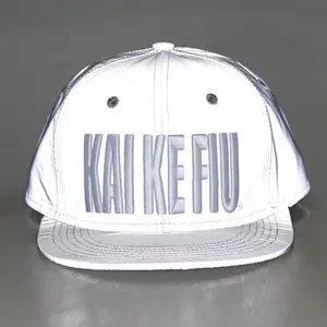 कस्टम कढ़ाई अंधेरे में चमक 3 3M चिंतनशील snapback टोपी