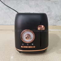 Set Ketel dan Pemanggang Roti AIHOME Household 900W, Ketel Listrik Cepat Panas, Pemanggang Roti 2 Iris, Warna Hitam Matte Rose Gold