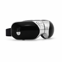 Masseur oculaire à compression d'air noir avec chaleur et vibrations, rechargeable par USB, 1200 mAh, pour les yeux fatigués, soin des yeux et soutien du sommeil