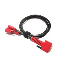 Cable OBD2 profesional de fábrica, conector doble personalizado de 15 Pines, hilo externo rojo, Cable OBDII Y de goma para máquina electrónica