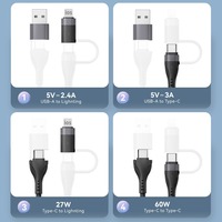 Câble de charge tressé 4-en-1 Type C – Charge rapide multi-interface pour téléphone