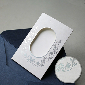 Porte-carte cadeau de luxe personnalisé <span class=keywords><strong>en</strong></span> papier texturé avec fenêtre, logo imprimé, pour coupon, invitation, événement, carte de remerciement - Product Image 3