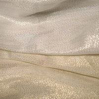 Tissu en lin doré et argenté à motif ondulé, 60 grammes, séchage rapide, circulation d'air, idéal pour les robes féminines, tissu en mousseline