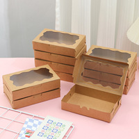 Boîtes à pâtisserie rigides écologiques en matériaux recyclés pour macarons, pâtisseries enrobées de chocolat et gâteaux avec fenêtre