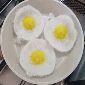 F2-754 éponge de nettoyage en forme d'œuf de cuisine, mousse de nettoyage de la cuisine, vaisselle à récurer, vaisselle en forme d'œuf, chiffon en mousse de lavage
