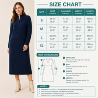 Robe décontractée pour femme en maille côtelée 300 GSM, col montant, manches longues, coupe droite, confortable et chaude, personnalisable avec logo OEM ODM, tailles XS-5XL