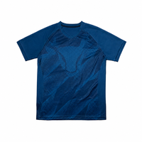 Jersey Sepak Bola Pria dengan Desain Gradasi Ombre Tonal Jacquard V-Neck Cepat Kering 100% Poliester untuk Tim Klub.