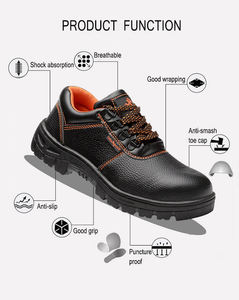 أحذية سلامة للأعمال الإنشائية من جلد البقر المشقوق والمنقوش، مقاومة للماء مع مقدمة ونعل من الفولاذ - Product Image 3