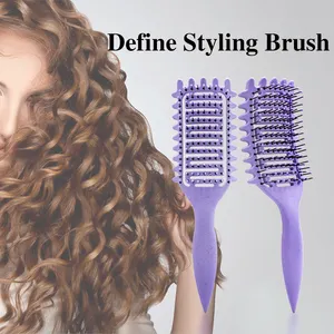 Wholesale Curl Defining Brush Curly Hair Styling Detangling Brush For Women Men Less Pulling And Curl Separation