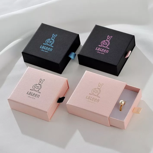 Custom Logo Holiday <b>Gift</b> 9x9cm Sliding Drawer Paper Jewelry <b>Box</b> for Ring Necklace <b>Earrings</b> Bracelet OEM ODM Wholesale - Product Image 3