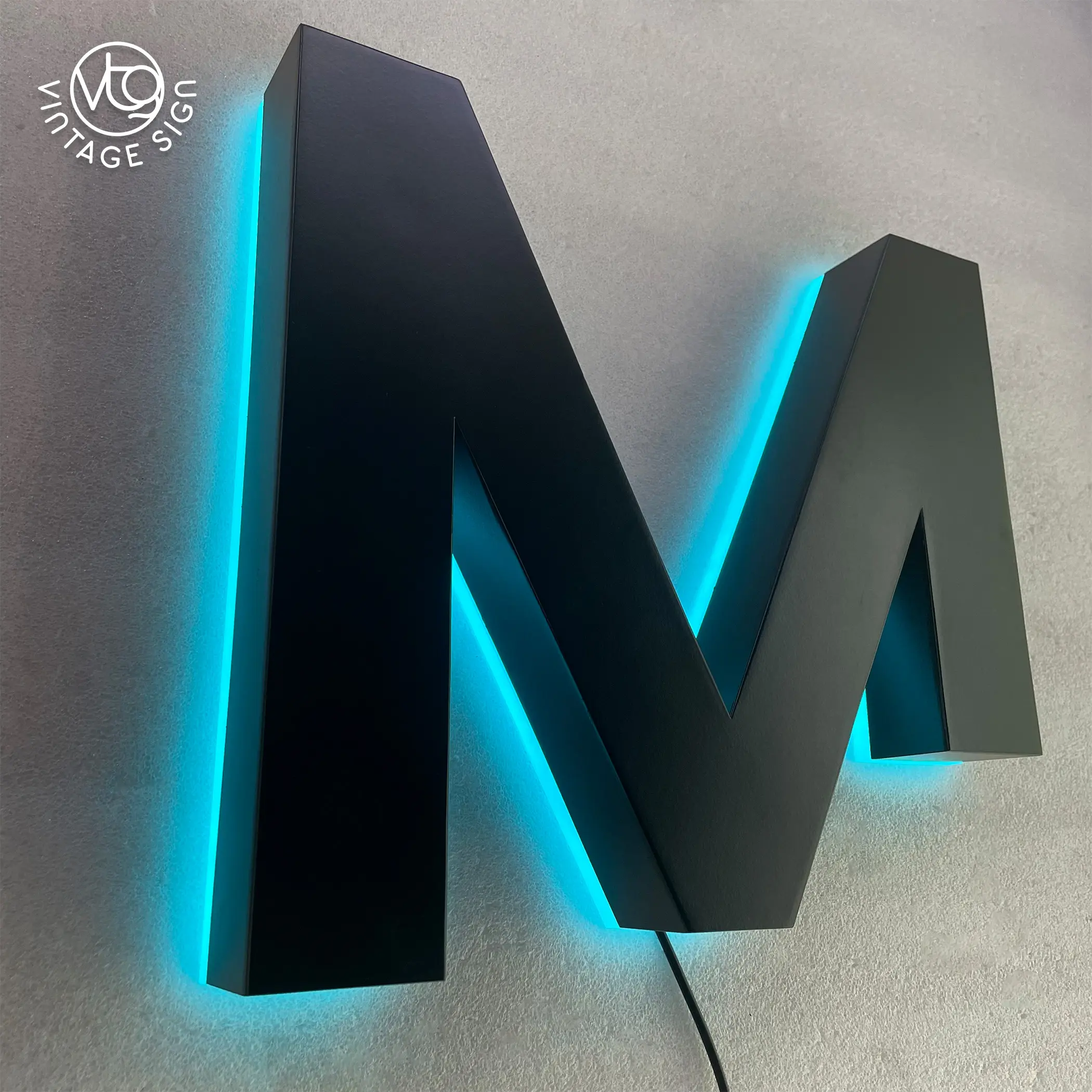 Sinalização de negócios 3d com letras retroiluminadas LED para porta interior montada na parede