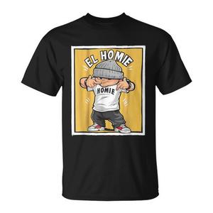 Camiseta El Homie Mexican Homie El Cholo para adultos, unisex, de algodón negro, ropa informal - Product Image 1