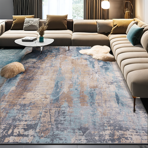 Tapis de luxe moderne en polyester doré pour salon, chambre à coucher, tapis de canapé épais et lavable - Product Image 2