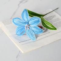 Fertige Pfeifenreiniger-Rosen Handgefertigt Großhandel Gedrehte Stiele Blau Rosa Weiß Lilie Kreatives Geschenk Blumen