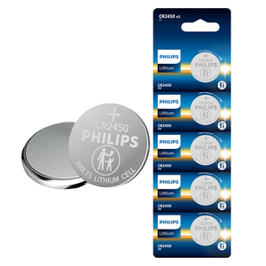 เซลล์เหรียญแบบชาร์จไฟไม่ได้สำหรับลำโพงกล้องและนาฬิกานาฬิกานาฬิกาแบตเตอรี่ลิเธียมแบบกระดุม CR2450ของฟิลิปส์ - Product Image 1