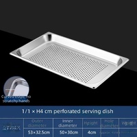 Bac de drainage perforé GN 1/1 en acier inoxydable 201, plaque de cuisson, conteneur Gastronorm moderne pour table vapeur, restaurant