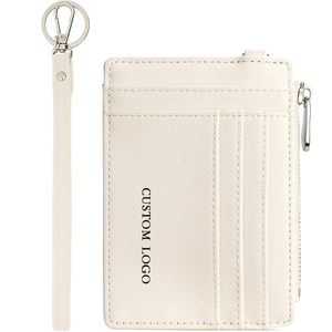 <b>Wallet</b> Zipper Coin Pocket <b>Wallet</b> with ID Window Custom Logo Slim Leather <b>Wallet</b> <b>RFID</b> Blocking Minimalist Credit Card Holder - Product Image 1