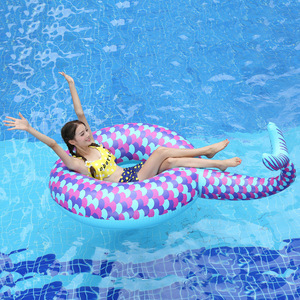 PVC <span class=keywords><strong>Inflatable</strong></span> Nàng Tiên Cá bơi vòng dành cho người lớn lướt sóng nước giường với cá voi rùa bãi biển Float Hồ bơi bơm hơi thuộc da Float - Product Image 6