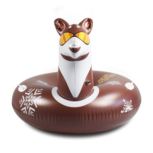 Winter Outdoor Fun Inflatable Eco-Friendly Husky Dog <strong>Snow</strong> <strong>Tube</strong> 118x87cm Freeze-Resistant with Handles - Product Image 4