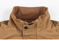 Veste d'hiver thermique épaisse pour homme OEM avec plusieurs poches, fermeture éclair sur le devant, doublure en polaire, veste cargo