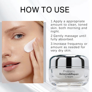 Crème hydratante pour le visage anti-âge et éclaircissante à base de probiotiques, avec glycérine et squalane, pour une utilisation nocturne, réparation équilibrante et tous types de peaux - Product Image 4