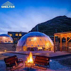 Domos Para Outdoor Geodätische Luxus Fertighaus Kuppel haus Hotel Apartments Neues Design Glamping Domes Zelt mit Bad und Küche