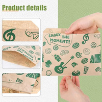 Sacs à collation en papier personnalisés de qualité alimentaire Pochette triangulaire ouverte sur deux côtés Sac en papier pour collation sandwich pique-nique