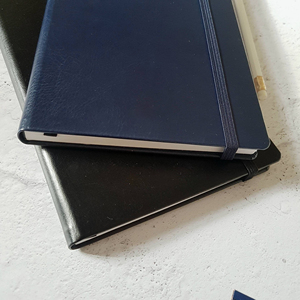 <strong>Personalised</strong> Notebook Navy Blue A5 Journal/<strong>Sketchbook</strong> (Dot Grid/Lined/Plain Paper) 100 Sheets Thermal Bound Hardcover PU Fabric - Product Image 6