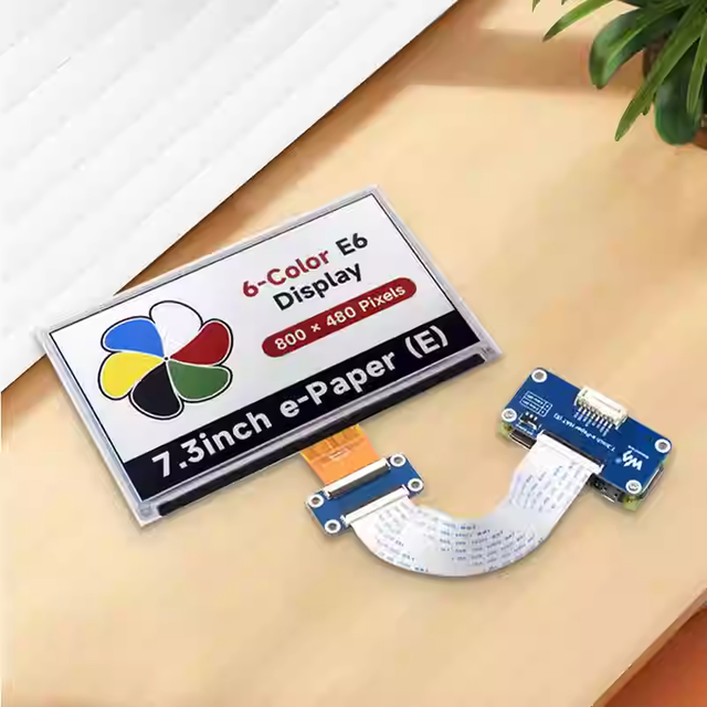 7.3-inch Full-color Electronic Ink Display with Low Power Consumption E-Paper, 800*480 Resolution, SPI Communication.