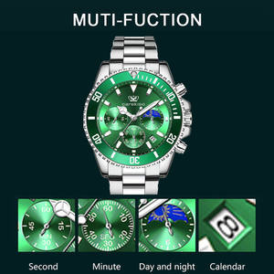 POEDAGAR 902 Special Make Custom Mens Quartz Watch Exclusive Steel Strap 6 Hands Chronometer Storage Business Watch Factory - Product Image 3