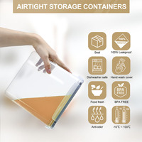 Ensemble de 6 boîtes de rangement en plastique hermétiques de 4 L, organiseur de cuisine et de garde-manger pour céréales, farine, pâtes, noix, produits secs